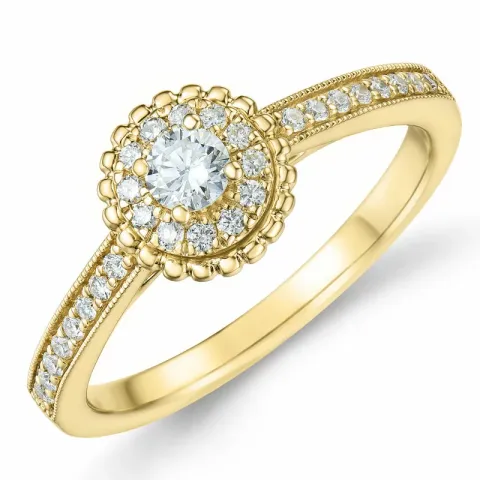 rund diamant ring i 14 karat gull 0,334 ct