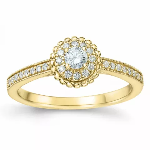 rund diamant ring i 14 karat gull 0,334 ct