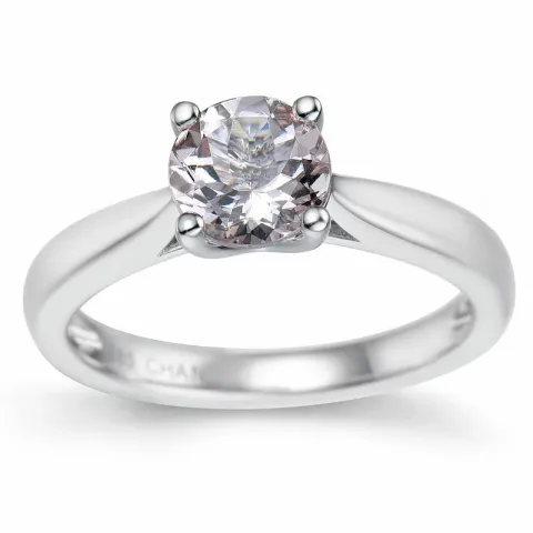 morganit solitairering i 14 karat hvitt gull 0,98 ct