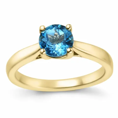 topas solitairering i 14 karat gull 1,35 ct