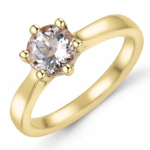 morganit solitairering i 9 karat gull 0,98 ct