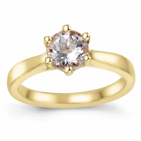 morganit solitairering i 9 karat gull 0,98 ct