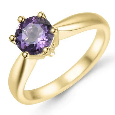 ametyst solitairering i 9 karat gull 0,95 ct