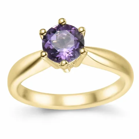 ametyst solitairering i 9 karat gull 0,95 ct