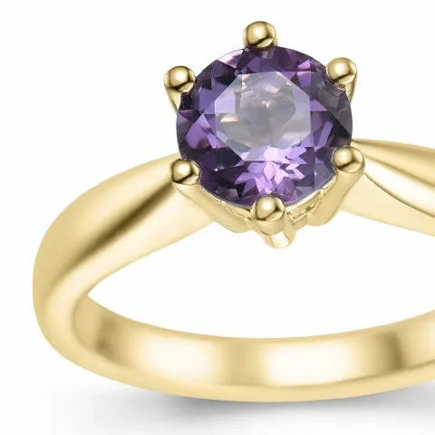 ametyst solitairering i 9 karat gull 0,95 ct