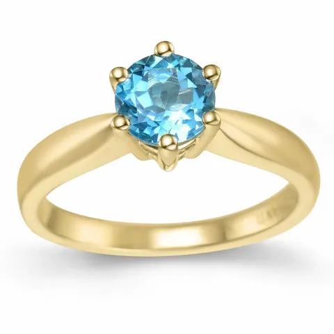 topas solitairering i 14 karat gull 1,35 ct