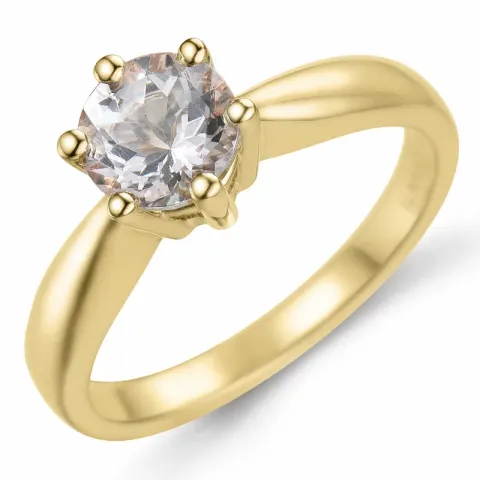 morganit solitairering i 9 karat gull 0,98 ct