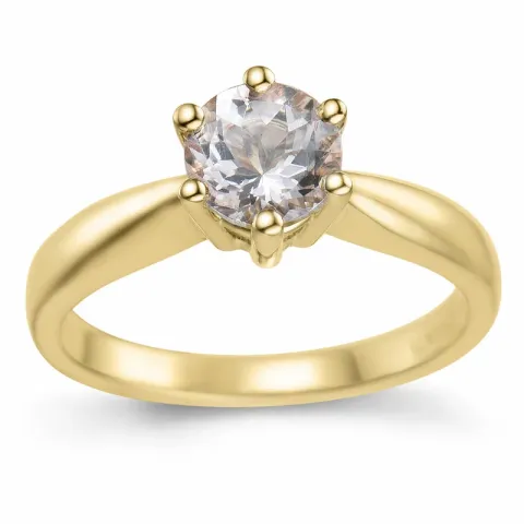 morganit solitairering i 9 karat gull 0,98 ct