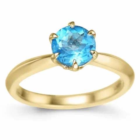 topas solitairering i 14 karat gull 1,35 ct