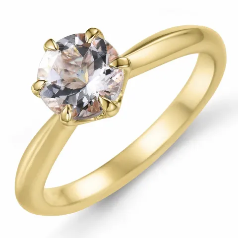 morganit solitairering i 9 karat gull 0,98 ct