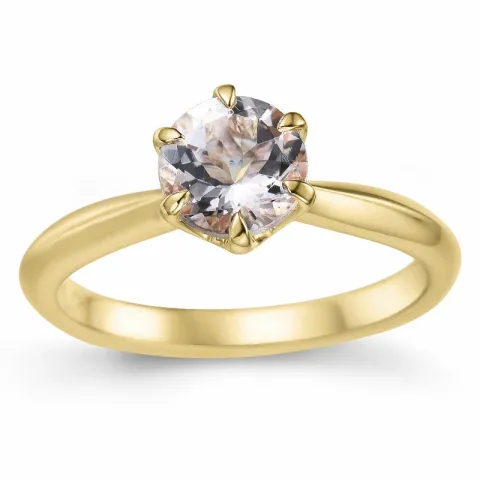 morganit solitairering i 9 karat gull 0,98 ct