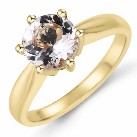 morganit solitairering i 14 karat gull 1,40 ct