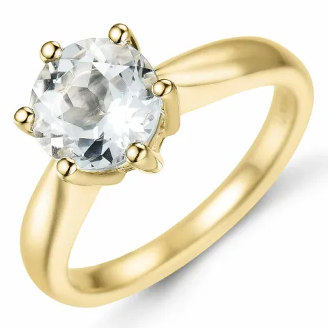 kvarts solitairering i 14 karat gull 1,34 ct