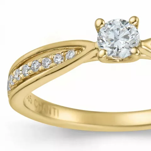 diamant ring i 14 karat gull 0,20 ct 0,132 ct