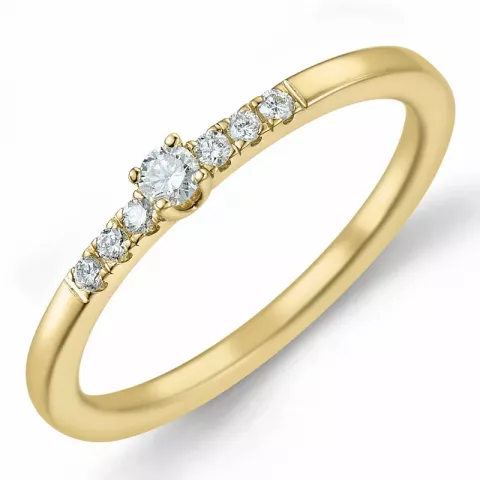 diamant ring i 14 karat gull 0,04 ct 0,06 ct