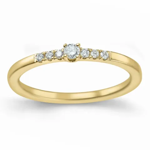 diamant ring i 14 karat gull 0,04 ct 0,06 ct