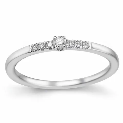 diamant ring i 14 karat hvitt gull 0,04 ct 0,06 ct