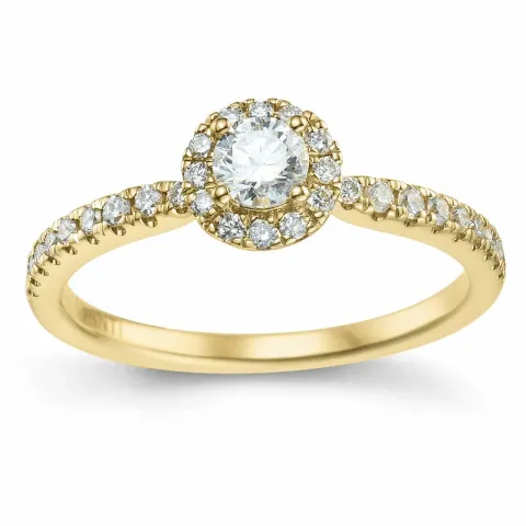 rund diamant ring i 14 karat gull 0,26 ct 0,246 ct