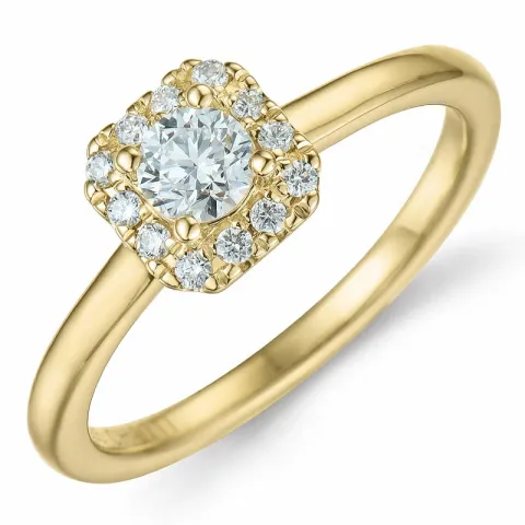 diamant ring i 14 karat gull 0,26 ct 0,096 ct