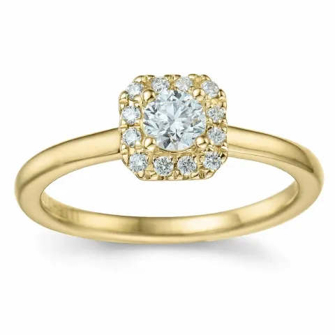 diamant ring i 14 karat gull 0,26 ct 0,096 ct