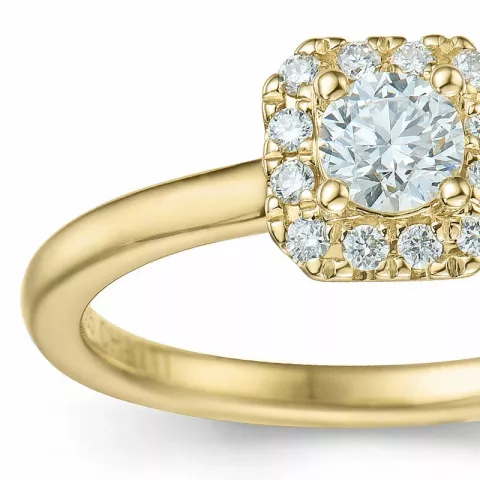 diamant ring i 14 karat gull 0,26 ct 0,096 ct