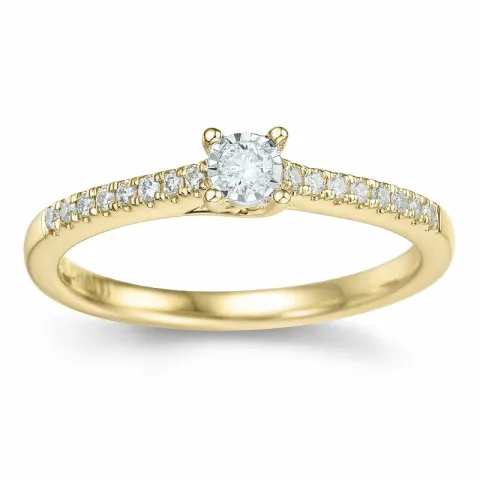 diamant ring i 14 karat gull og hvitt gull 0,057 ct 0,102 ct