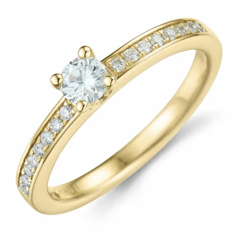 diamant ring i 14 karat gull 0,20 ct 0,136 ct