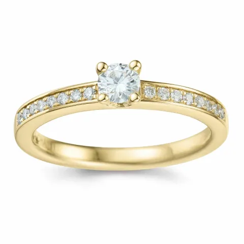 diamant ring i 14 karat gull 0,20 ct 0,136 ct