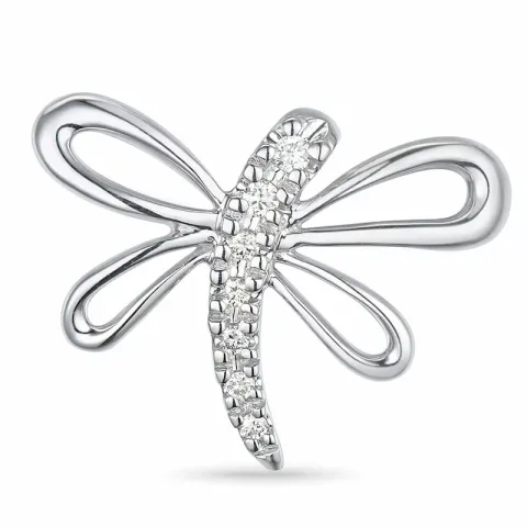 gullsmed diamant anheng i 14 karat hvitt gull 0,05 ct