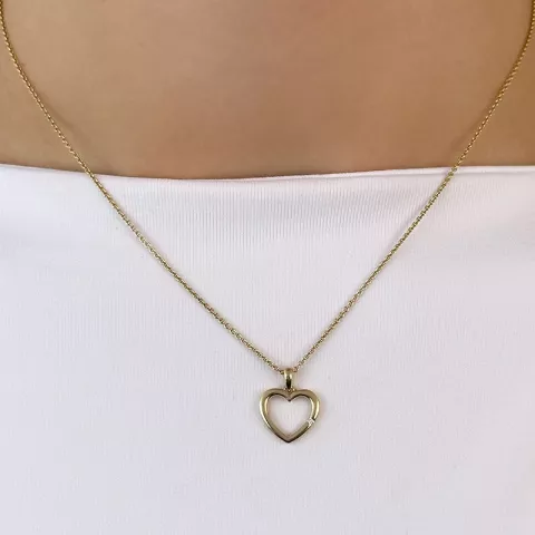 hjerte diamantanheng i 14 karat gull 0,01 ct