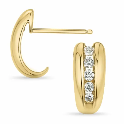 diamant creol i 14 karat gull med diamant