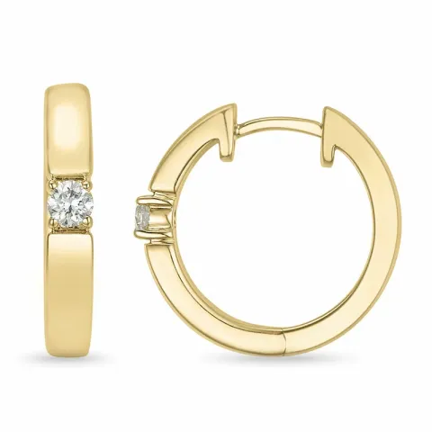 17 mm diamant creol i 14 karat gull med diamant