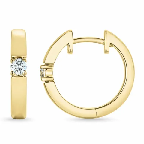 17 mm diamant creol i 14 karat gull med diamant