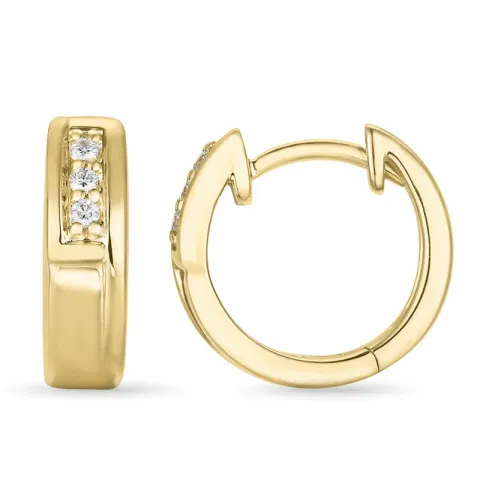 14 mm diamant creol i 14 karat gull med diamant