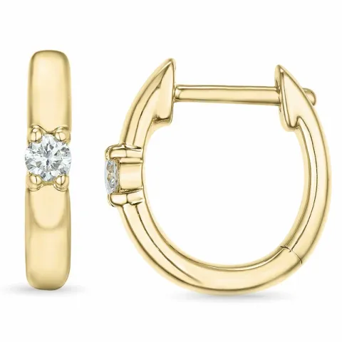 12 mm diamant creol i 14 karat gull med diamant