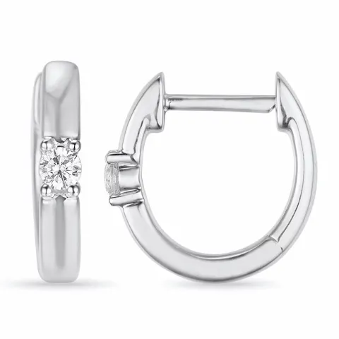 11 mm diamant creol i 14 karat hvitt gull med diamant