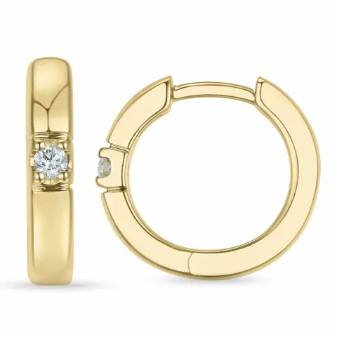 13 mm diamant creol i 14 karat gull med diamant
