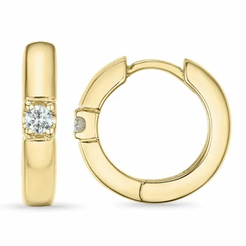 14 mm diamant creol i 14 karat gull med diamant