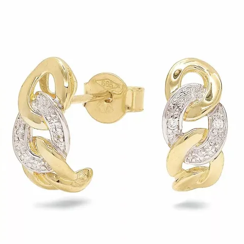 Panzer diamant halvcreol i 14 karat gull med rhodium med diamant