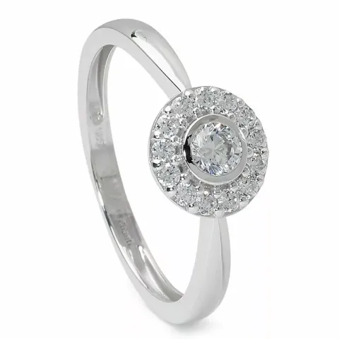 rund ring i 14 karat hvitt gull