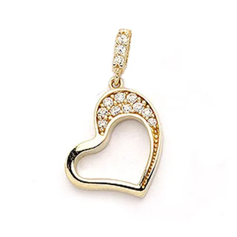 Hjerte anheng i 9 karat gull