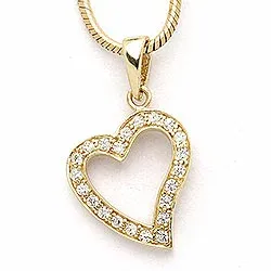 Hjerte anheng i 9 karat gull