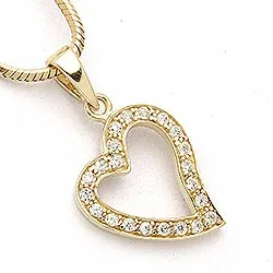 Hjerte anheng i 9 karat gull