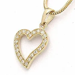 Hjerte anheng i 9 karat gull