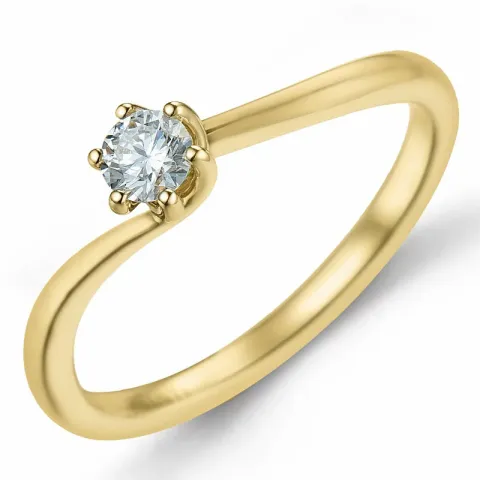 diamant ring i 14 karat gull  0,20 ct