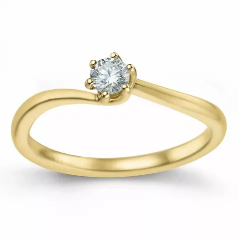 diamant ring i 14 karat gull  0,20 ct