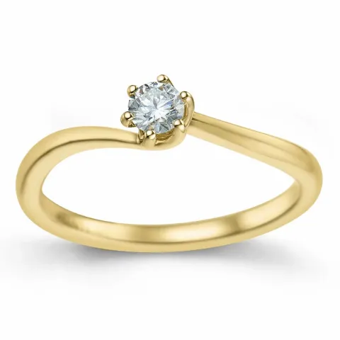 diamant ring i 14 karat gull 0,20 ct