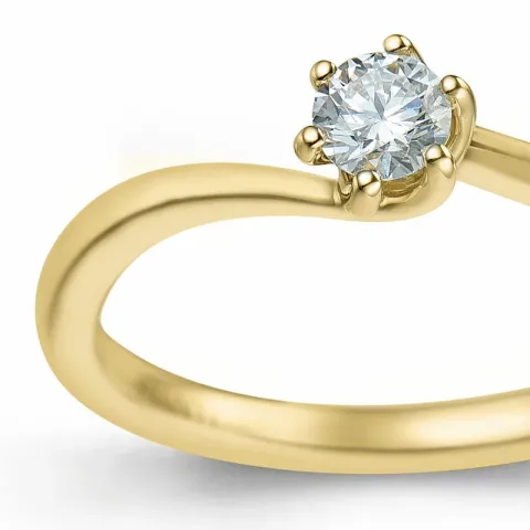 diamant ring i 14 karat gull 0,20 ct