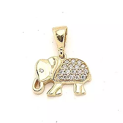 Elefant anheng i 9 karat gull