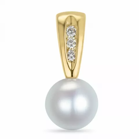 perle diamantanheng i 14 karat gull 0,048 ct